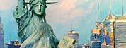 Statue of Liberty New York Skyline Painting