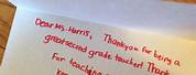 Thank You Note to Give Your Teacher