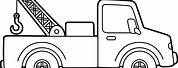 Tow Truck Coloring Outline for Kids