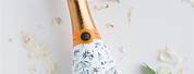 Wedding Dress Painted Champagne Bottle