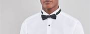 White Button Shirt with Black Bow Tie