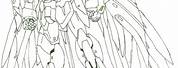 Wing Gundam Zero Line Art