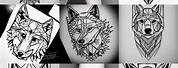 Wolf Tattoo Line Art