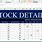 Stock Details in Excel