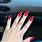 Acrylic Nails Red Square