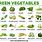 All Green Vegetables List