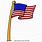 American Flag with Pole Drawing