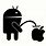 Android Mascot Pee On Apple Logo