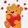 Animated Cute Teddy Bear with Heart