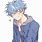 Anime Man with Blue Hair