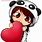 Anime Panda with Heart