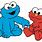 Baby Elmo and Cookie Monster