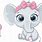 Baby Girl Elephant PNG