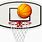 Basketball and Net Clip Art