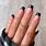 Black French Tip Nails Square