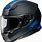 Black and Blue Motorcycle Helmet