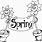 Black and White Clip Art of Spring