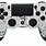 Black and White PS4 Controller