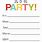 Blank Party Invitation Templates Free