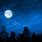 Blue Moon at Night