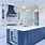 Blue and Gold Geometric Kitchen