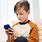Boy with Mobile Phone Sitting