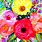 Bright Colorful Abstract Flowers