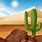 Cartoon Desert with Cactus