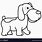 Cartoon Dog Line Drawing