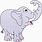 Cartoon Elephant with Trunk Up