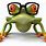 Cartoon Frog with Glasses