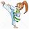 Cartoon Karate Girl Kick