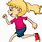 Cartoon of Girl Running