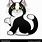 Cat Cartoon Black White