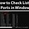 Check Port Open Windows
