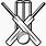 Cricket Bat and Ball Outline