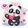 Cute Panda Holding Heart