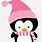 Cute Pink Penguin Clip Art