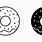 Donut Vector Black and White