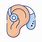 Ear with Hearing Aid Cartoon