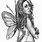 Fairy Drawing Black and White