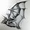 Flying Vampire Bat Drawing