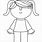Girl Drawing Clip Art Black and White