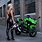 Girl On Ninja Motorcycle
