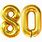 Gold 80 Birthday Balloon