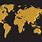 Gold World Globe Map 3D