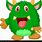 Green Monster Cartoon Character