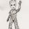 Groot Drawing Black and White