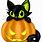 Halloween Black Cat and Pumpkin Clip Art