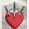 Heart with Swords Tarot Card